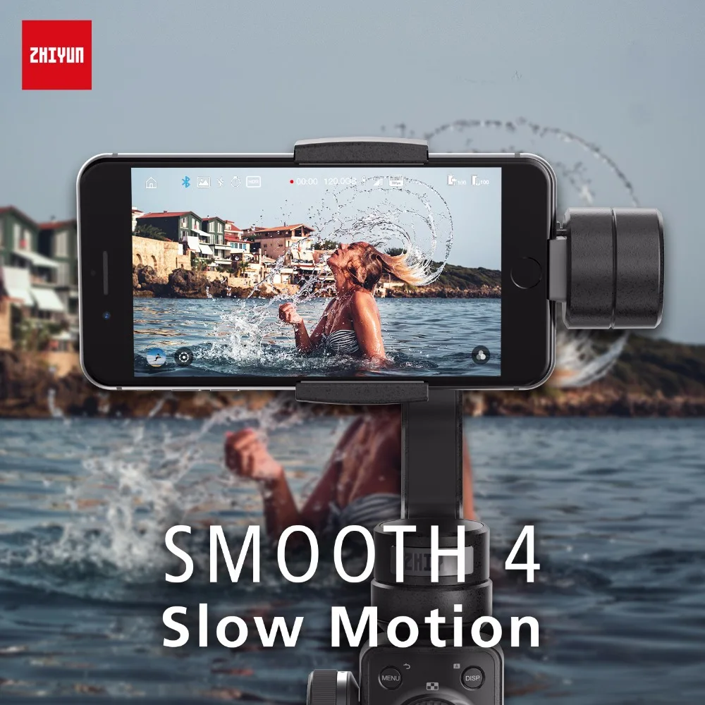  ZHIYUN Official Smooth 4 3-Axis Gimbal Stabilizer for iPhone XS Max XR 8 plus Gopro Hero 5 SJCAM SJ