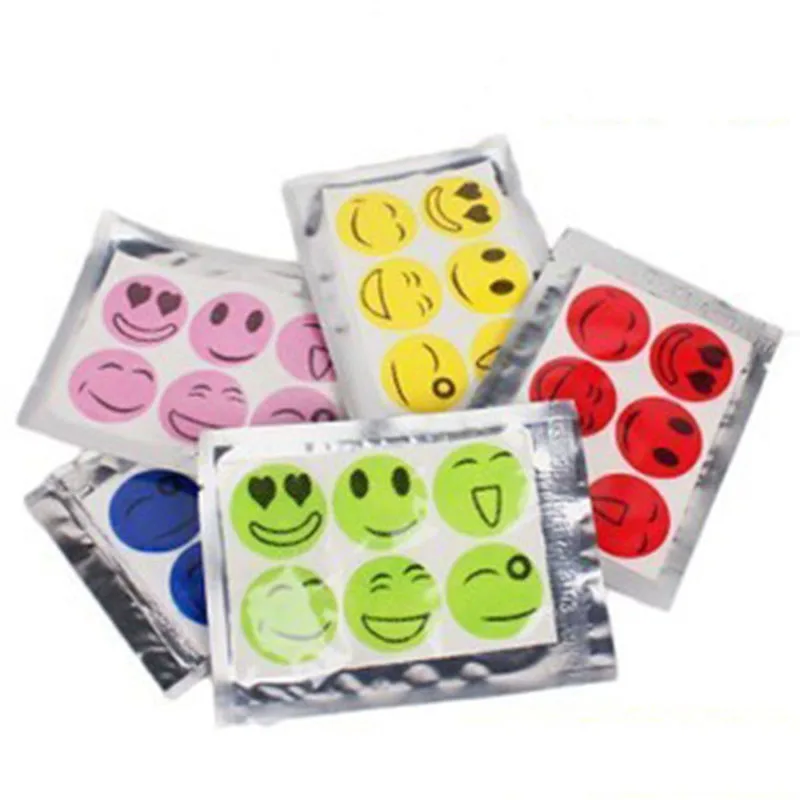 

Baby 30/60PCS Smiley Mosquito Repellent Stickers Useful Citronella Oil Kids
