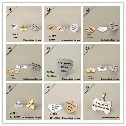 MYLONGINGCHARM готов к гравировке-ваш логотип или слова here-50pcs заказ лазерная гравировка подвески из нержавеющей стали-логотип на заказ