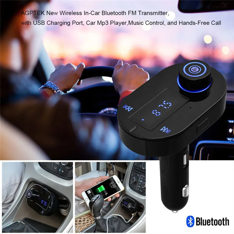 Wireless Bluetooth FM Transmitter Hands-free MP3 Player Radio Car Kit Bluetooth V4.0 Car MP3 Player Built-in microphone 30NT29 (1)