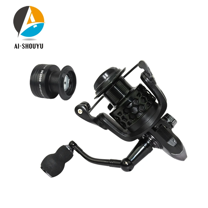 

AI-SHOUYU Fishing Reel with Spare Spool 5.2:1 Gear Ratio Surf Spinning Reel 13+1BB Long Shot Fishing Spinning Reel