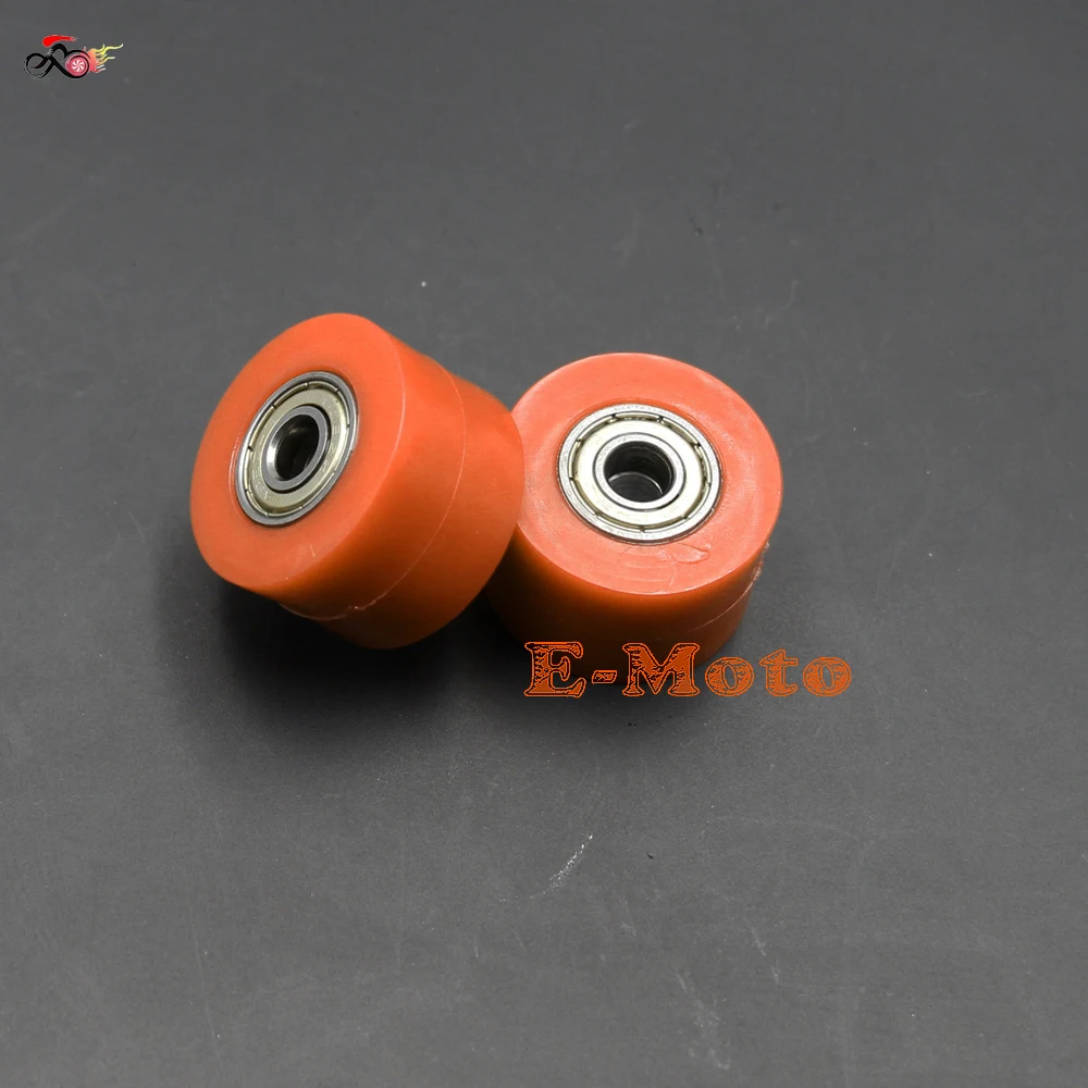 Orange 8mm Drive Chain Pulley Roller Slider Tensioner Wheel Guide For
