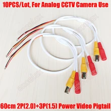 10 шт./лот 60 см 5 Pin BNC видео DC Мощность кабель 12 V разъем Мощность привести косичка для CVBS аналоговая камера видеонаблюдения сборка платы pcb