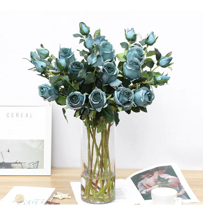 JAROWN Artificial Flowers Silk Rose Continental Retro Fake Flower Home Decoration Wedding DIY Decoration Flores (30)