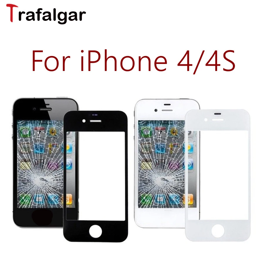 

For Apple iPhone 4S Front Glass Lens Outer Screen Touch Panel Cover For Apple iPhone 4 4S Front Glass Lens 4G Replacement Parts