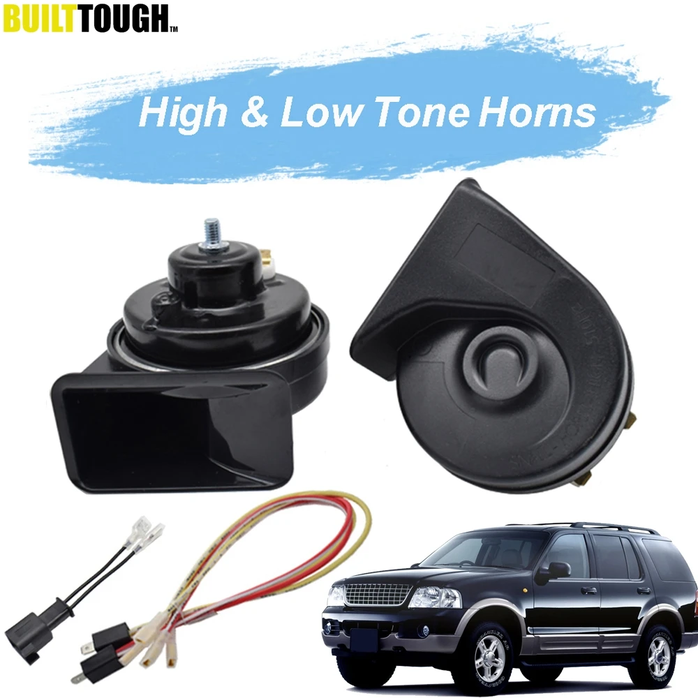 1 Set 410/510Hz High Low Pitch Snail Horn 12V 110-125db Auto Horns Loud Waterproof Car For Ford Explorer MK3 2002-2005 | Автомобили и