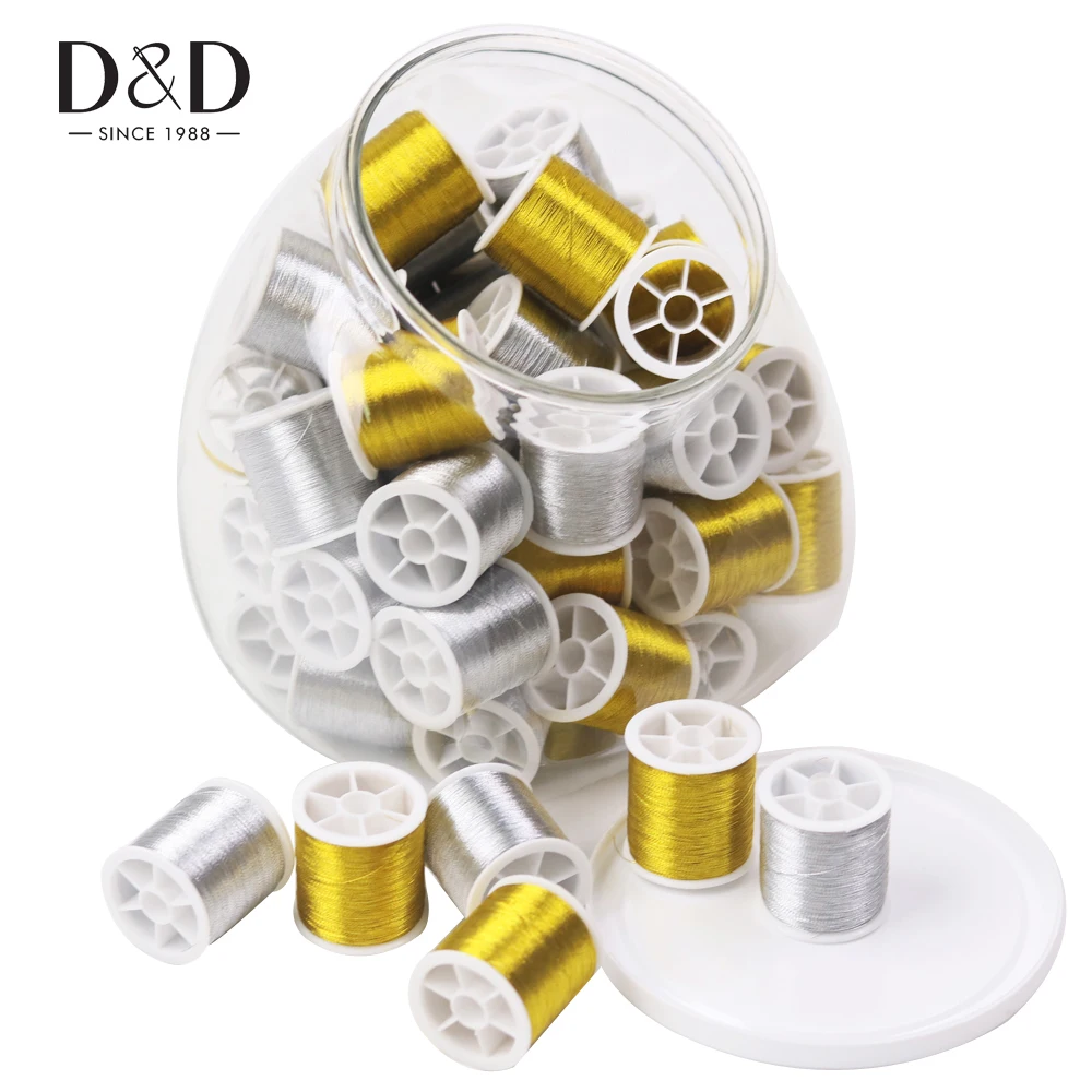 

D&D 50pcs/bottle Strong Metal Thread Sewing Machine Thread DIY Home Embroidery Sewing Supplies