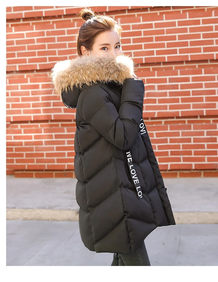 Winter Jacket Women Medium  Long Section Down Cotton Clothing Winter Woman Coats 2018 Big Fur Collar Women's Winter Jacket (24)