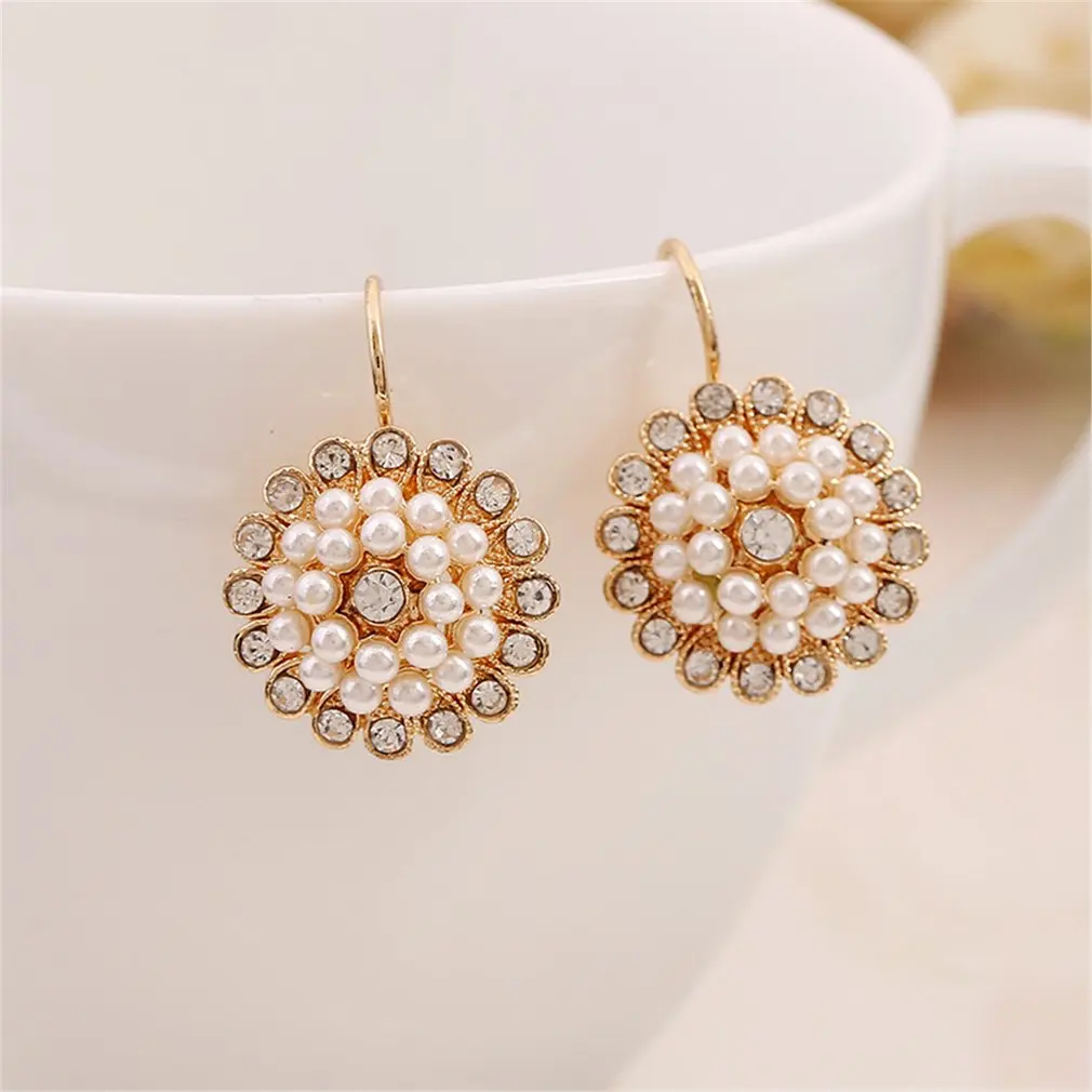 New Exquisite Presents Wedding Party Earrings Fashionable Flower Pearl