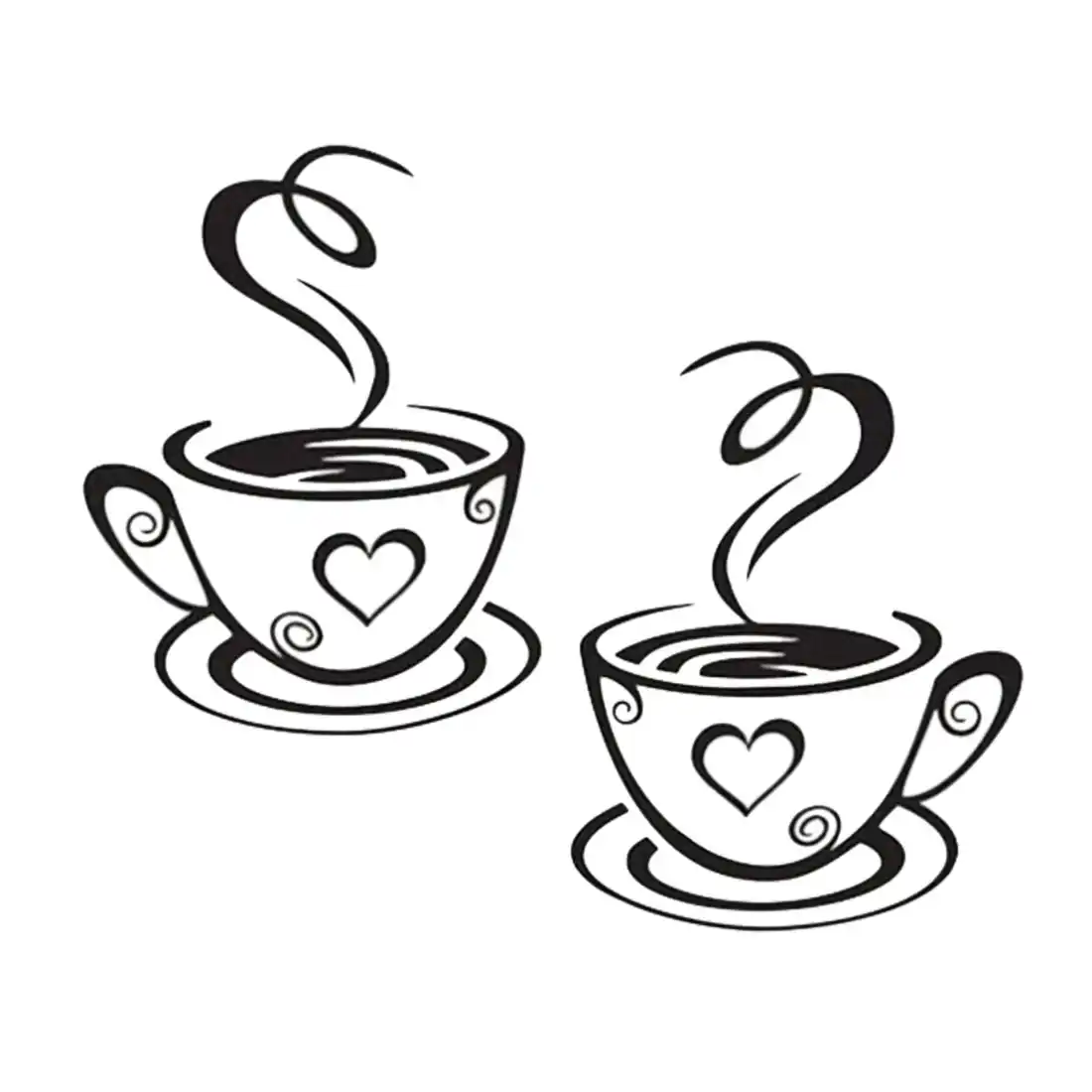 Good New Coffee Cups Cafe Tea Wall Stickers Art Vinyl Decal Pub