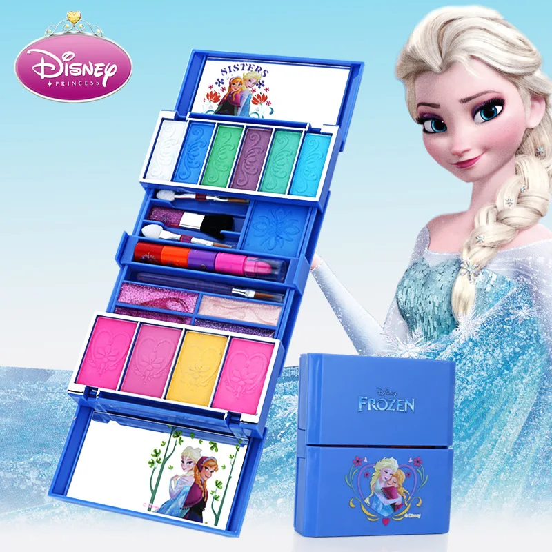 

Disney Cosmetic case Frozen Princess Simulation Makeup Non-toxic Dresser pretend play beauty and fashion toys Water-soluble girl