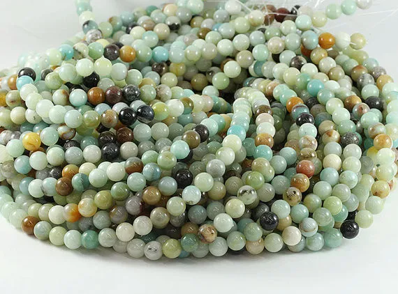 Amazonite AA+ 4, 6, 8,10 mm. Smooth Round Beads, Natural Stone Bead, Beads for Handmade Jewelry