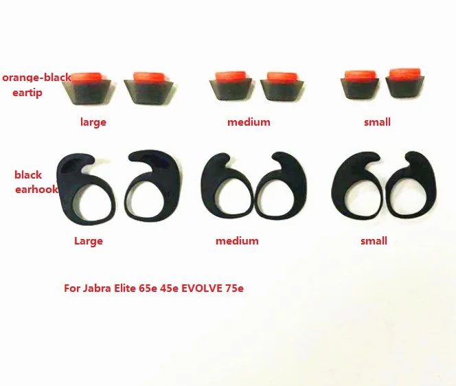 

6Pcs/Set Ear Hook Pads Bud Gels Tips Earbuds EarTip Earhook Replacement For jabrae Evolve 75e 65E Bluetooth Earphone