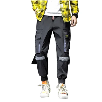 

Cargo Pocket Track Pants Men Harem Joggers High Fashion Patchwork Casual Harajuku Urban Streetwear Male Trousers Weatpants