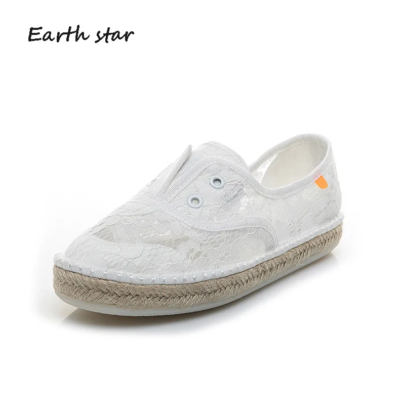 

New Espadrille Casual White Shoes Women Fashion Brand Sandals Lady chaussure Summer Mesh Female footware Breathable Girl Flats
