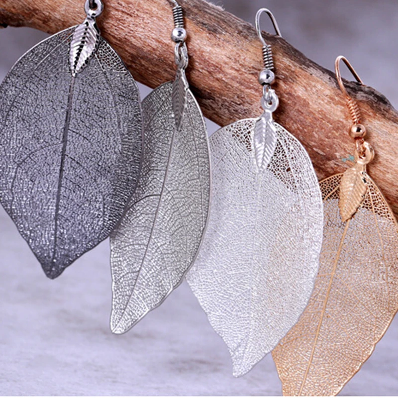 

Trendy Korean Dissymmetry Long Nature Leaf Earrings for Women Big Leaves Dangle Earrings Statement Fashion Jewelry Pendientes Z4