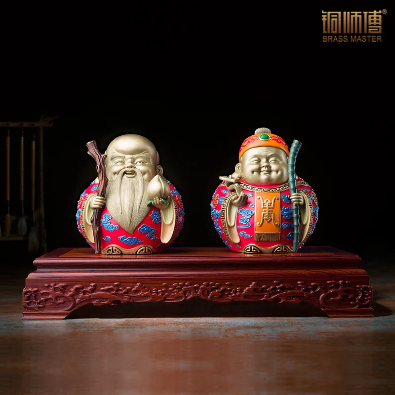 Happiness Auspicious Chinese Fairy Scuplture Bronze Crafts Home Decoration Birthday Gift For Grandparents | Дом и сад