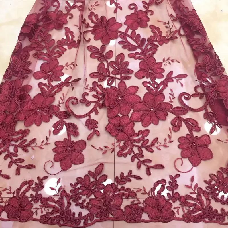 

2018 New Embroidery Web Lace Fabric, Unique Fine New Flowers, French Web Lace Sexy Dress