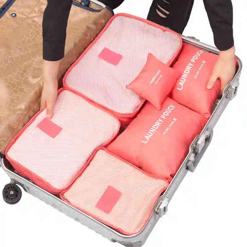 MOSEKO 6Pcs/Lot Travel Storage Bag For Luggage Clothes Organizer Pouch