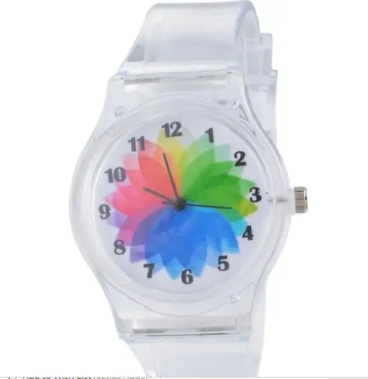 Прозрачные силиконовые часы женские спортивные повседневные кварцевые наручные