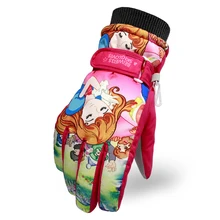 Детские лыжные перчатки для мальчиков и девочек; зимние теплые перчатки для сноуборда; guantes nieve; зимние перчатки; gants Ski enfant; Детские лыжные перчатки