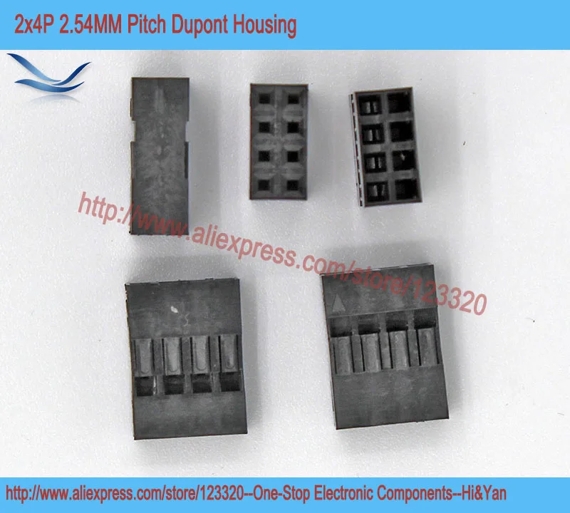 

1000pcs/lot 2x4P Dupont Housing Dupont Shell Plug Connector For Jumper Wire Cable Pitch 2.54mm