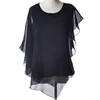 Fashion 2019 Summer women Solid Chiffon blouses anomalous Ruffles blouse Shirt Tops 5