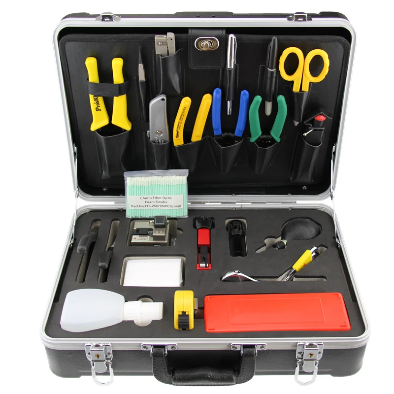 Deluxe Fiber Optic Cable Fusion Splicing Tool Kit IH TK65in