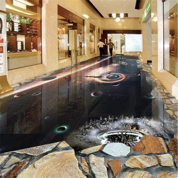 

beibehang Customized modern pvc classic 2019 new fashion star 3D floor painting papel de parede 3d wall papers home decor behang