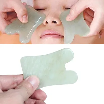 

2Pcs Jade Stone Guasha Massage Tool Health Jade Gua Sha Body Facial Anti-wrinkle Massage Board Traditional Chinese Acupoints