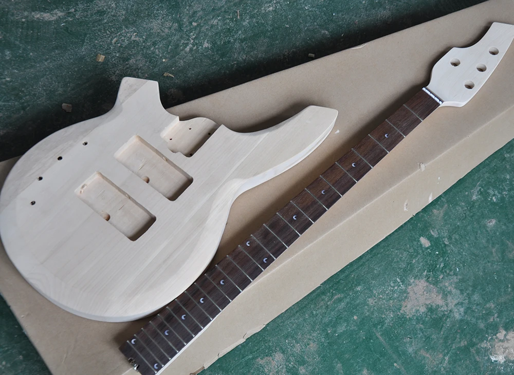 DIY semi finished left handed natural wood color electric guitar kits