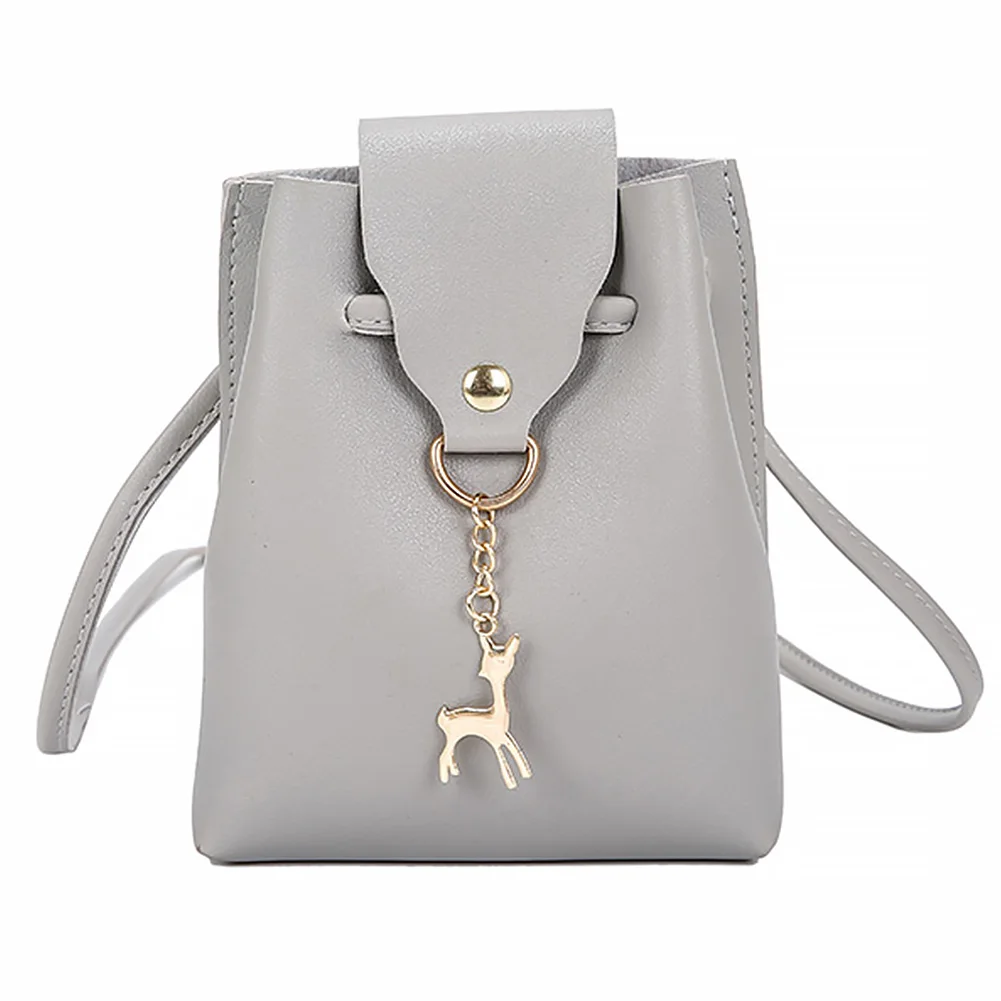 

fashion Deer Pendant Bags Mini Bags Phone Coin Purse Female Shoulder Bucket Bags red grey black pink
