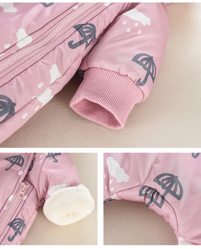 IYEAL/Новинка; зимняя одежда для новорожденных; флисовая одежда для малышей с рисунком; милый комбинезон с капюшоном; комбинезоны с хлопковой подкладкой
