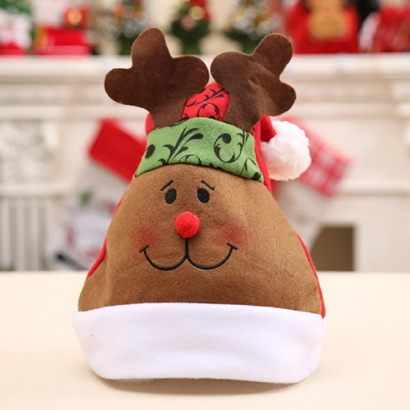 Рождественская шапка для взрослых и детей, вечерние шапки Санта-Клауса, оленя, снеговика, лося, подарок