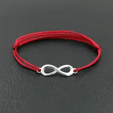 Lucky women серебряное кольцо «бесконечность» 8 браслет с подвесками мужская красная веревочная нить шнуры чакра браслеты для мальчиков девочек дети влюбленных подарок
