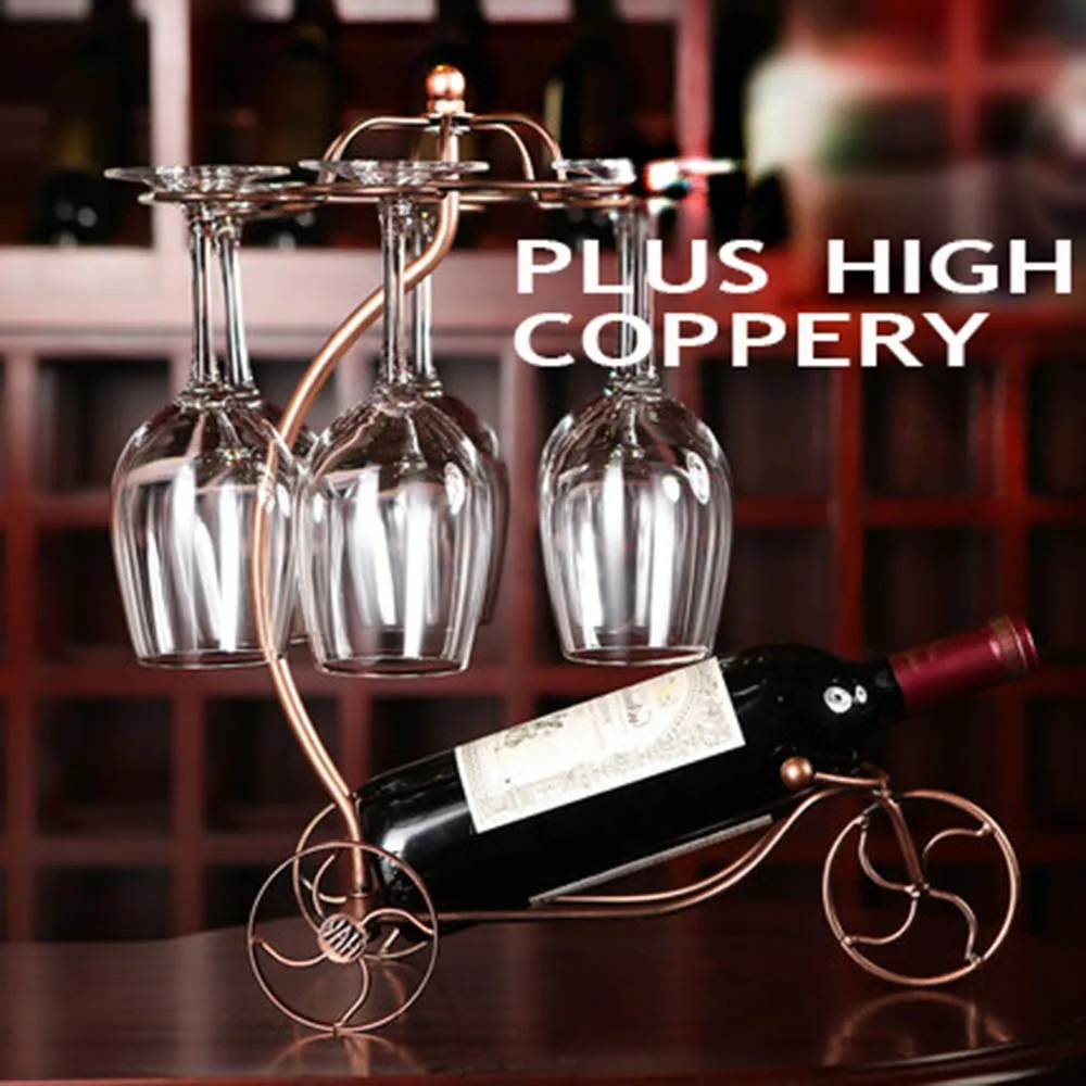 Decorative Racks Wine Bottle Holder Hanging Upside Down Cup Goblets Display Rack Iron Wine Stand Arts Design KC1283 (11)