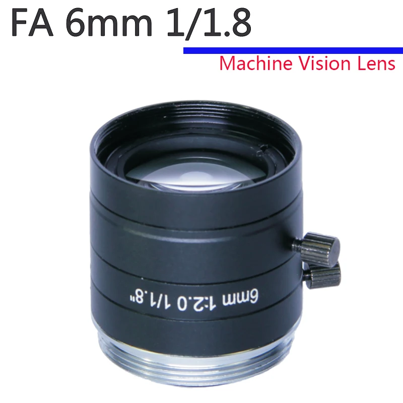 High Definition FA 6mm 1/1.8" Machine Vision Lens Without Distortion