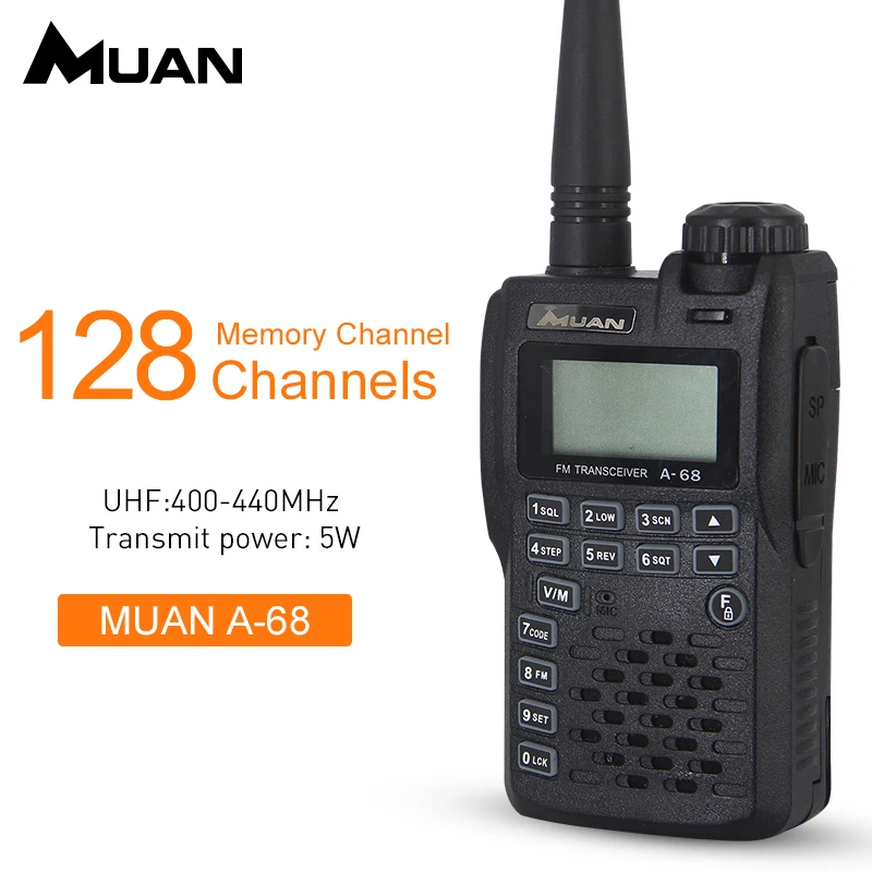 Муан A68 Двухканальные рации UHF 400-470 мГц 128ch Портативный Радио Communicator ручной CB