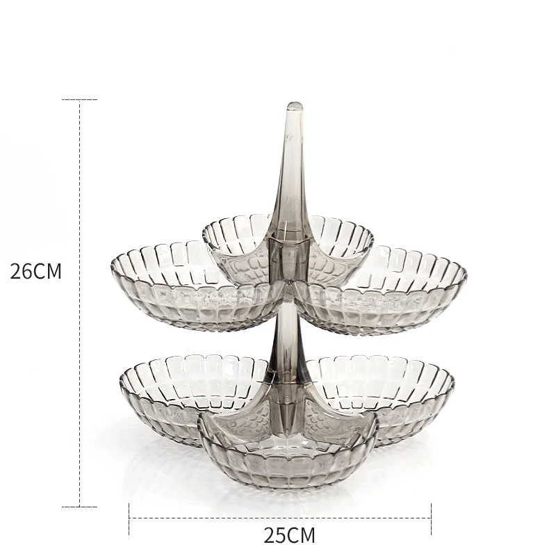 Трехслойная круглая пластиковая подставка для торта подставка для десерта полка Европейский стиль домашняя фруктовая овощная тарелка, украшение lw0321450 - Цвет: 2 layer gray