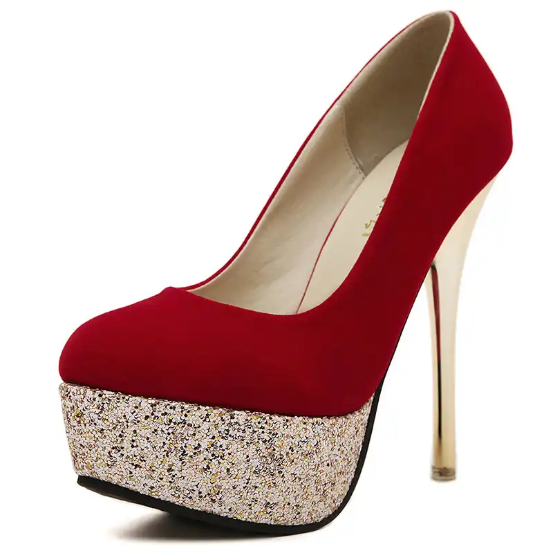 red glitter heels