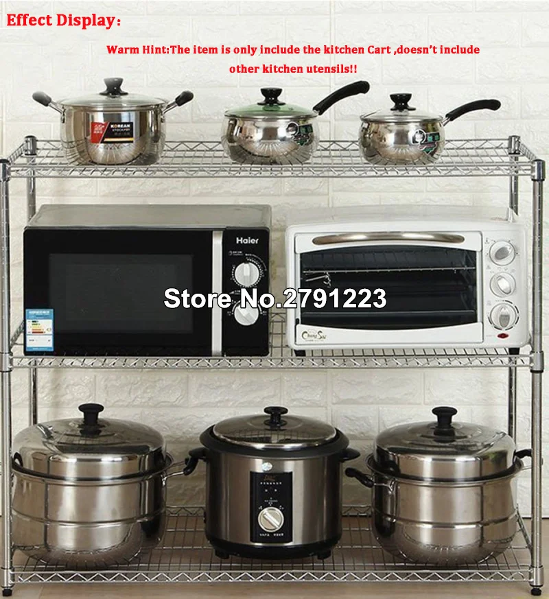 3 Lantai Rak Stainless Steel Rumah Penyimpanan Rolling Money Cart 3 Lantai Rak Stainless Steel Rumah