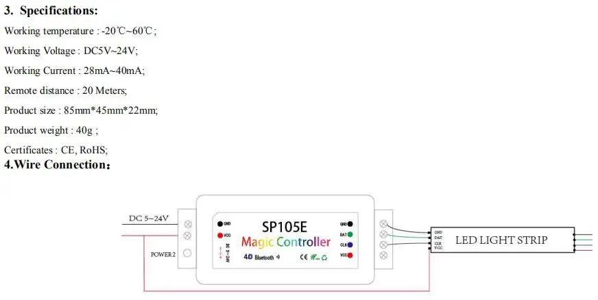 SP105E Bluetooth светодиодный Магия контроллер WS2811 WS2812B SK6812 и т. д. RGB/rgbw-цвет мечты pixel светодиодный полосы светодиодный ленты беспроводной