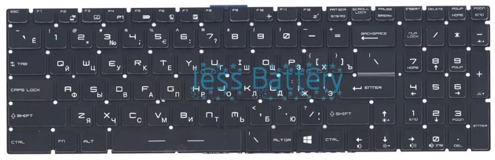 Клавиатура для MSI GL72 GP72 GE62 GE72 GL62 GP60 GS70 GP62 GT72 16J9