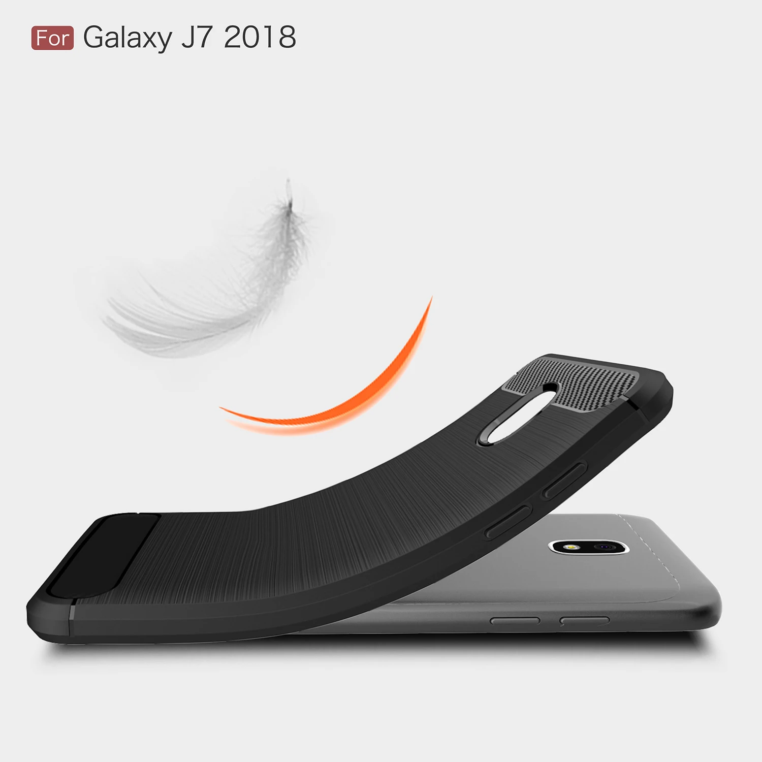 Для Samsung Galaxy j4plus j6prime j7 чехол из углеродного волокна TPU для телефона j530 j730 2017