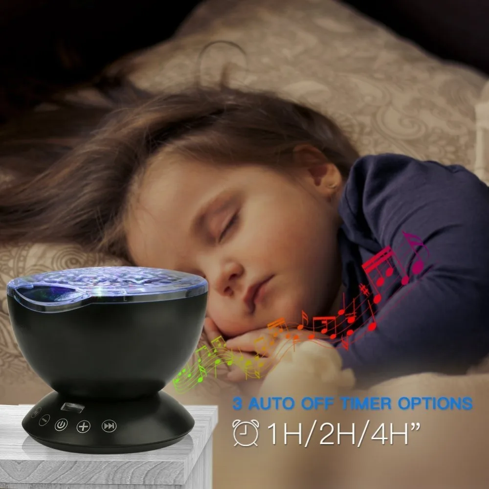 7 цветов светодиодный ночник океана лампа дистанционное управление проекционный светильник с мягкой музыкой новинка ночник для детей подарок Горячая
