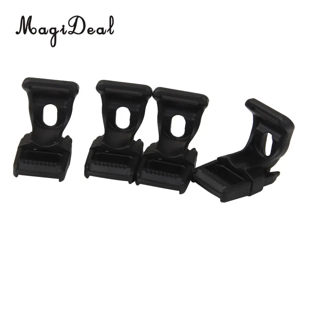 MagiDeal 4pcs Black Nylon Plastic Camping Tent Pole Fixing Split Buckles