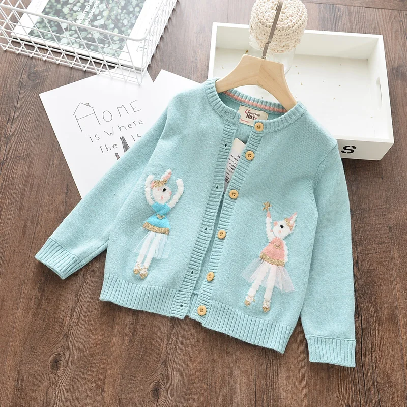 

Toddler Girl Cotton Cardigan Cartoon Bunny Kids Wholesale Bulk Lots Clothes Girl Spring Autumn Knitted Sweater Ballet Rabbit
