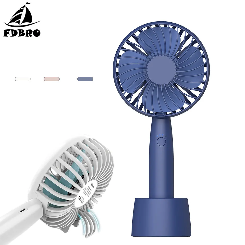 

FDBRO 3-Speed Mini Cooling Fan Freehand Silence Wind Desktop Cooler Mini Fan 2000mAh Rechargeable USB Fan Portable Handheld Fan
