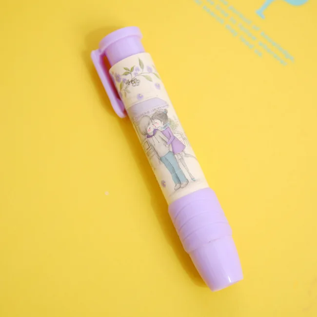 1 шт. милый дизайнерский студенческий ластик в форме ручки Ластик, канцелярские принадлежности Детские Подарочные игрушки школьные принадлежности 3 цвета - Цвет: Фиолетовый