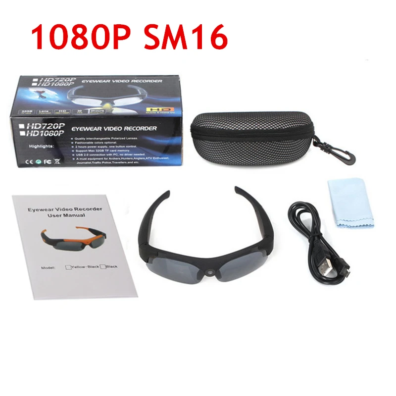 Горячие 1080P SM16 солнцезащитные очки мини камера широкий угол 120 градусов DV